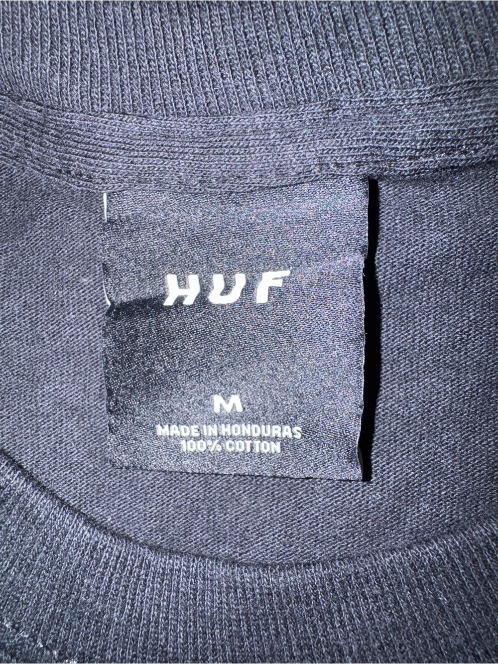 HUF Men's Dark Navy Cotton Crewneck Sweater